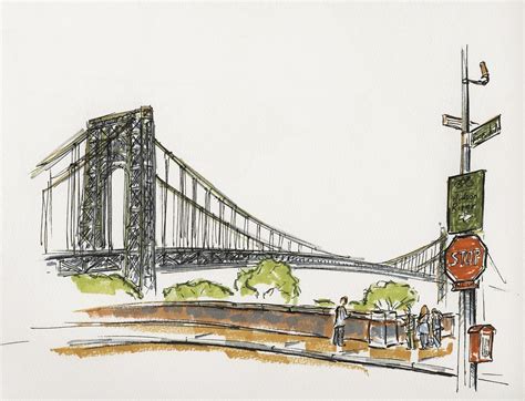 george washington bridge drawing